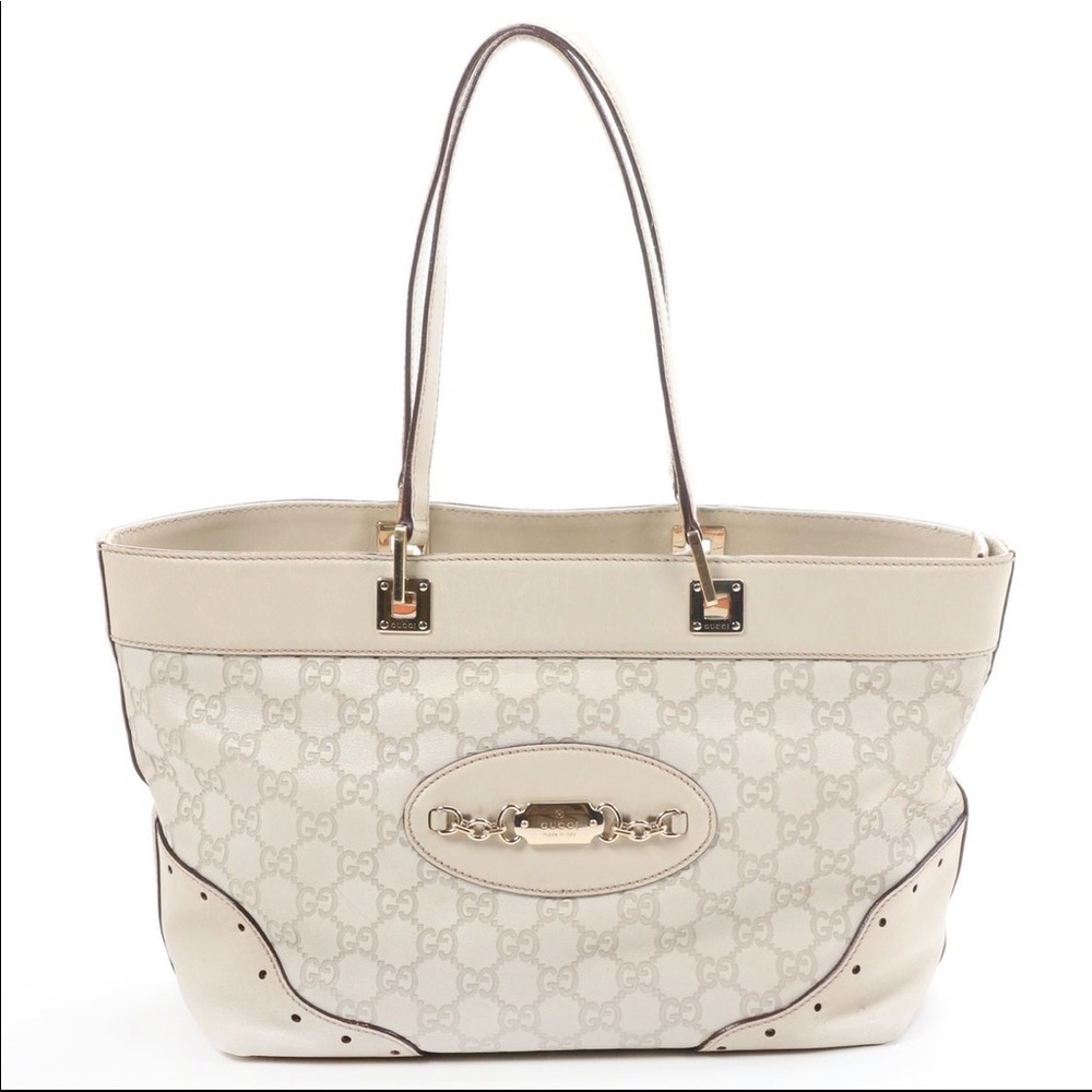 Gucci Guccissima Smooth Leather Perforated Tote
